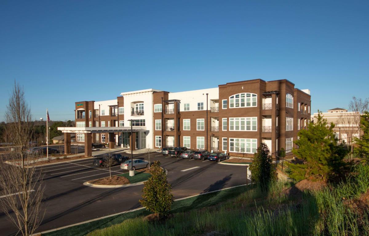 Exterior view of Monark Grove Greystone facility