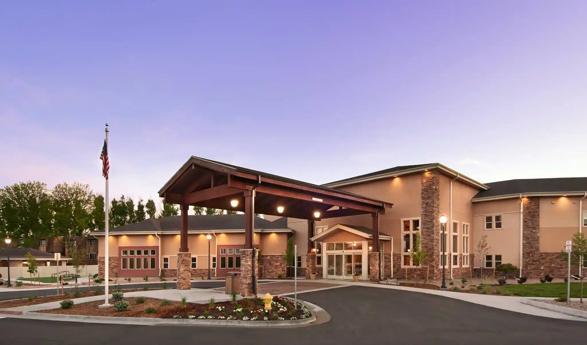 Exterior view of The Gardens on Quail Retirement Community