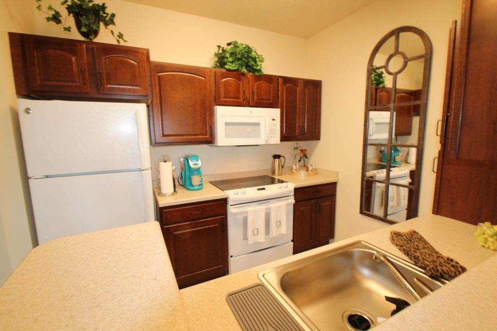 Interior view of a kitchen in a facility unit