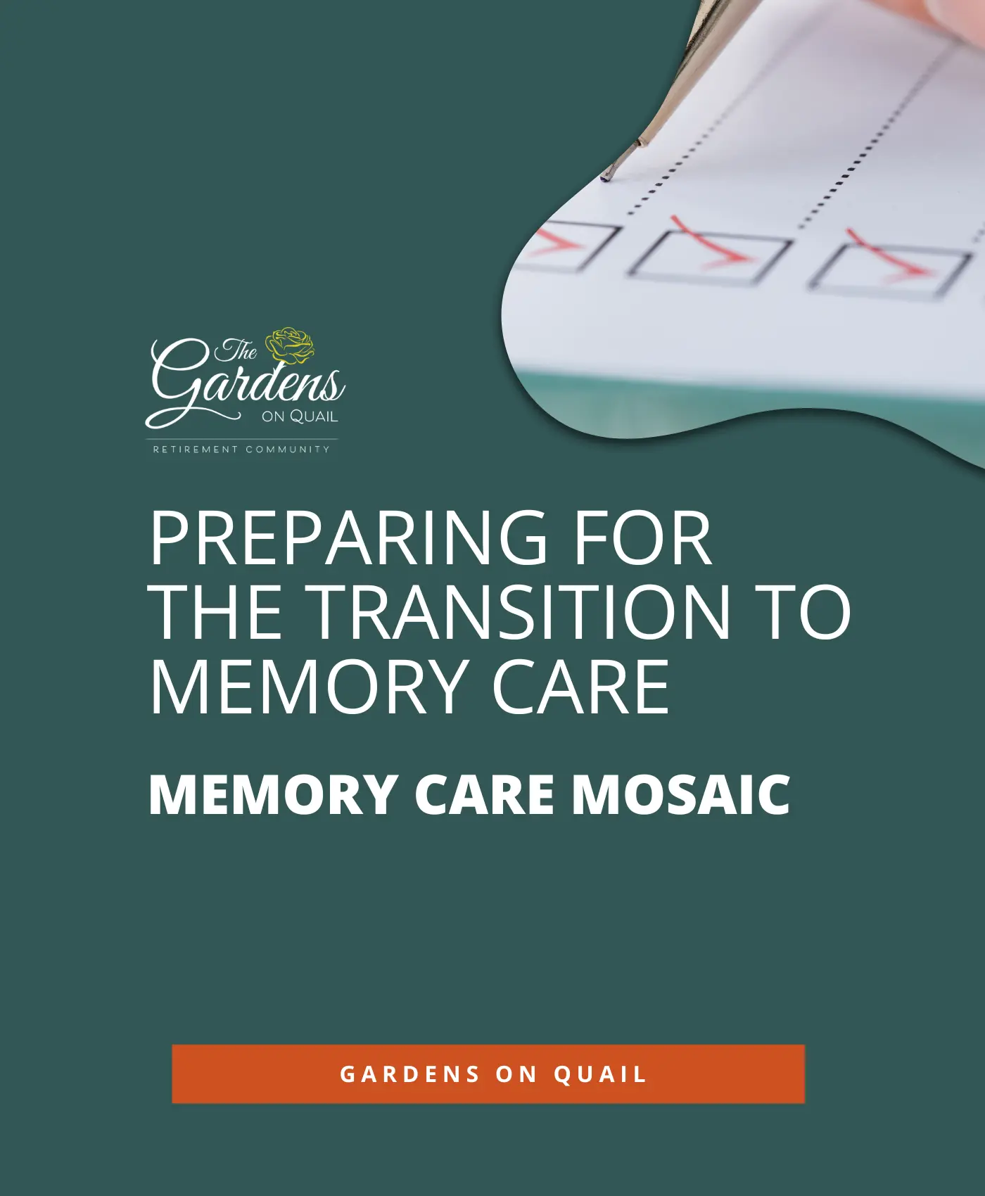 Facility logo with tagline about memory care
