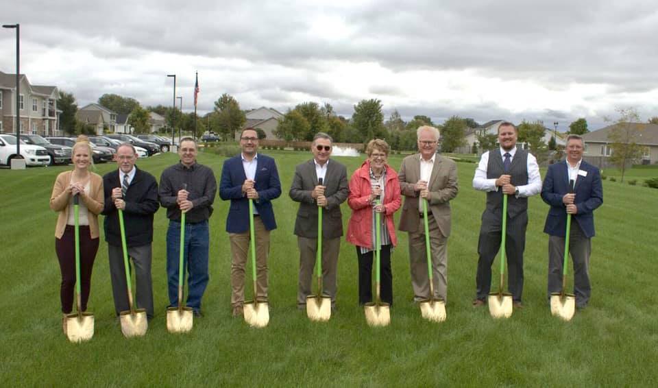 Groundbreaking ceremony with staff and community members