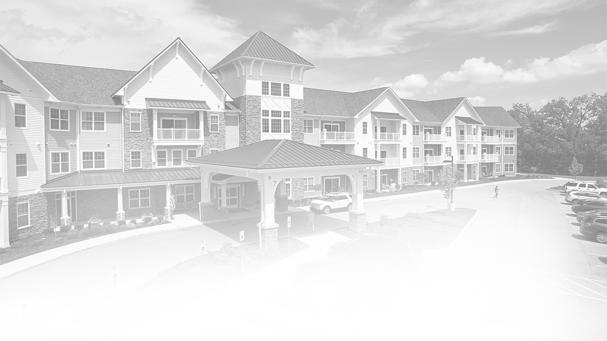 Exterior view of Bell Trace senior living facility