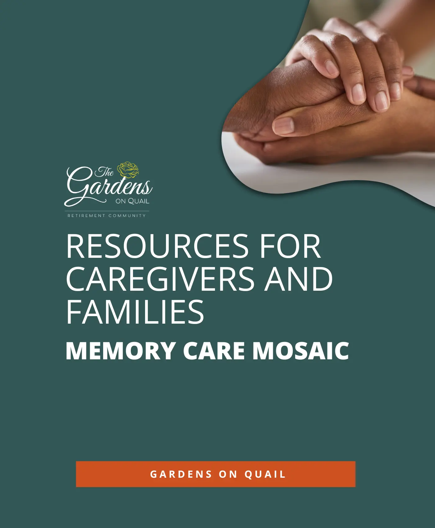 Facility logo with caregiver hands