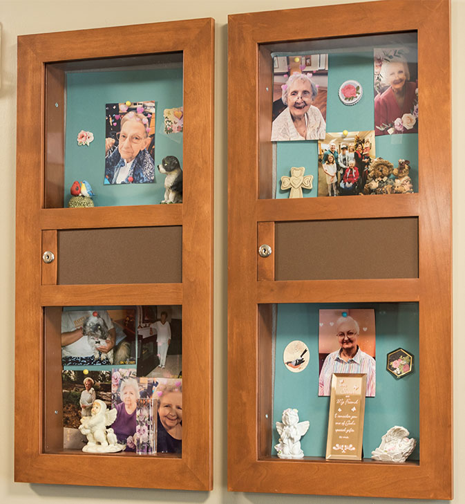Collage of resident photos and keepsakes