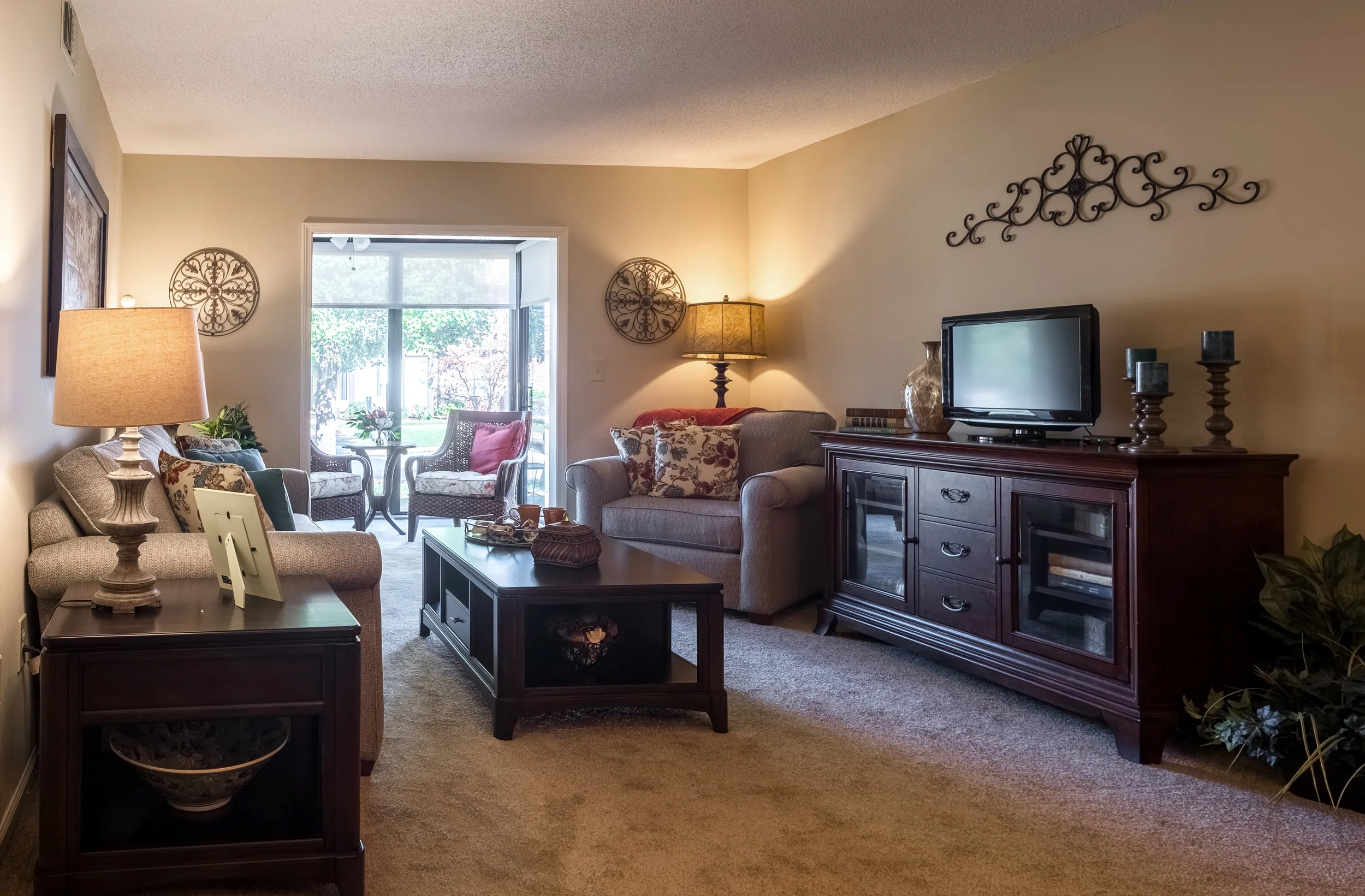 Cozy interior living area with comfortable seating