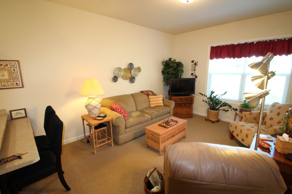 Interior living space with seating and decor