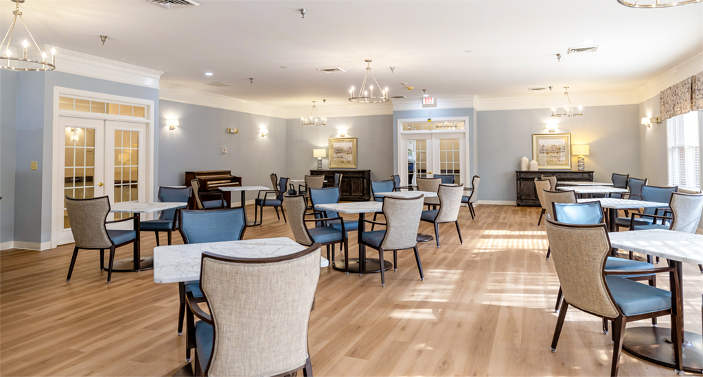 Common area with elegant seating and tables