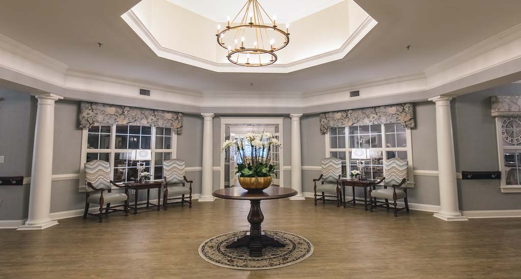 Bright and welcoming common area with elegant decor