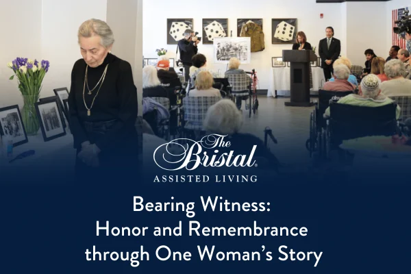 Residents participating in a memorial event with presentations
