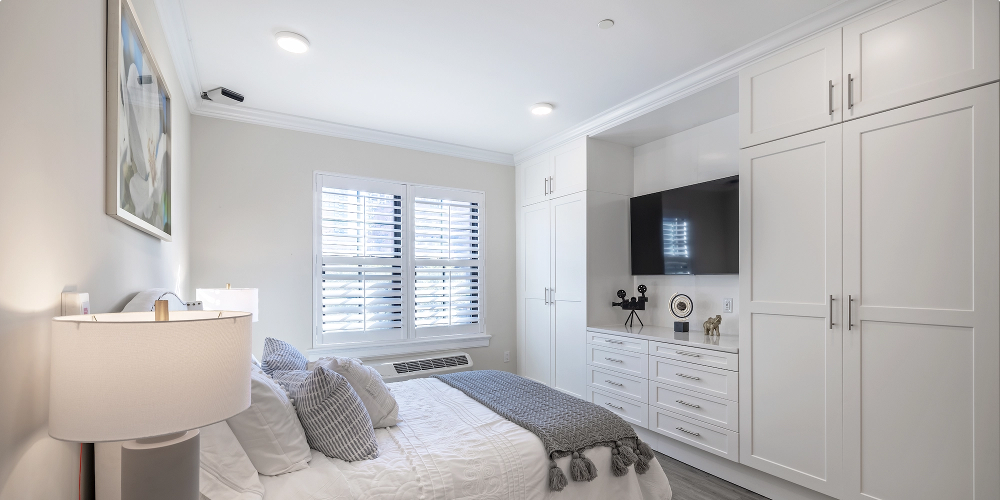 Well-decorated private resident room with modern furnishings