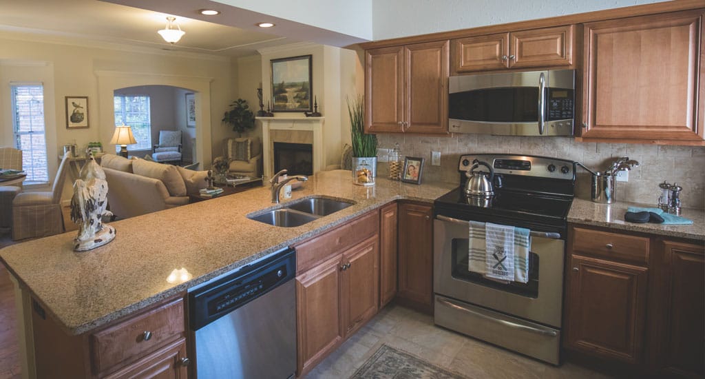 Bright kitchen area in a comfortable living space