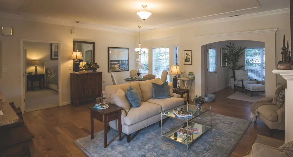Bright and welcoming common area in the facility