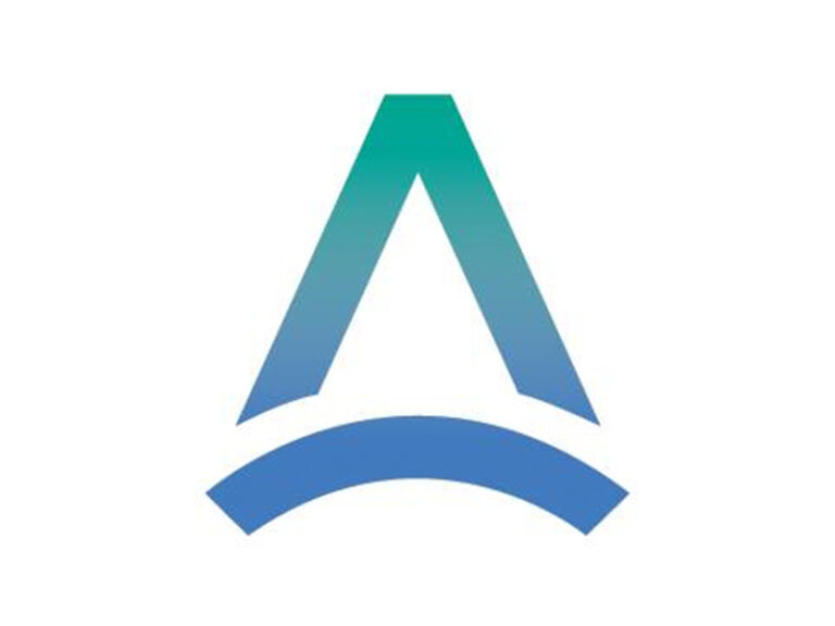 Abstract logo design with green and blue colors.
