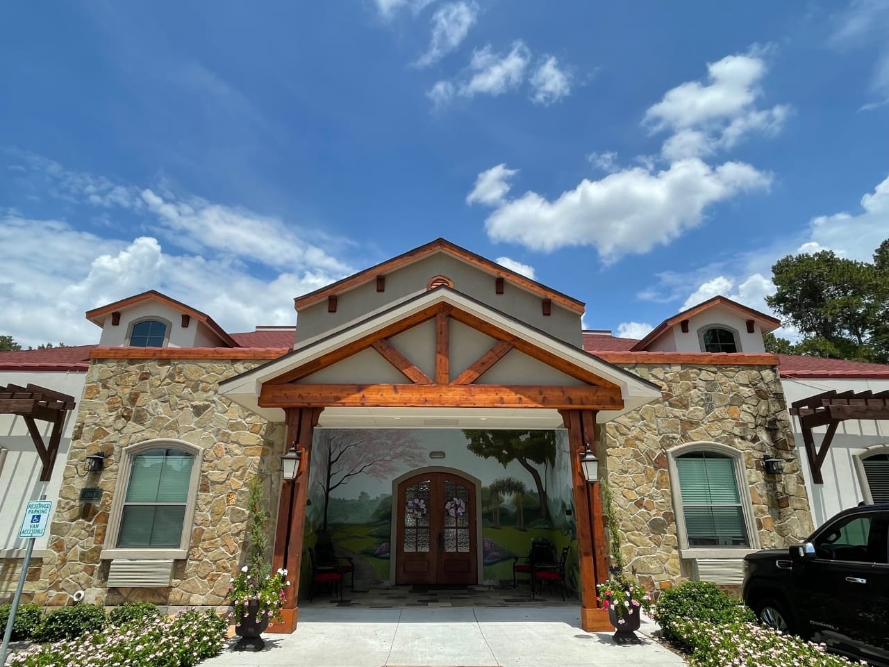 Entrance of Village Green Assisted Living facility