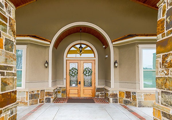 Main entrance of the assisted living facility