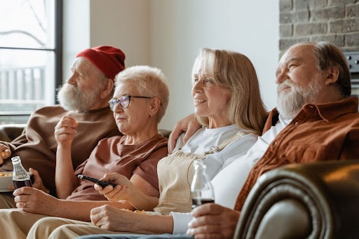 Residents enjoying time together indoors
