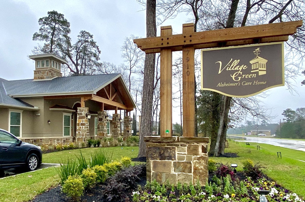 Exterior of Village Green assisted living facility