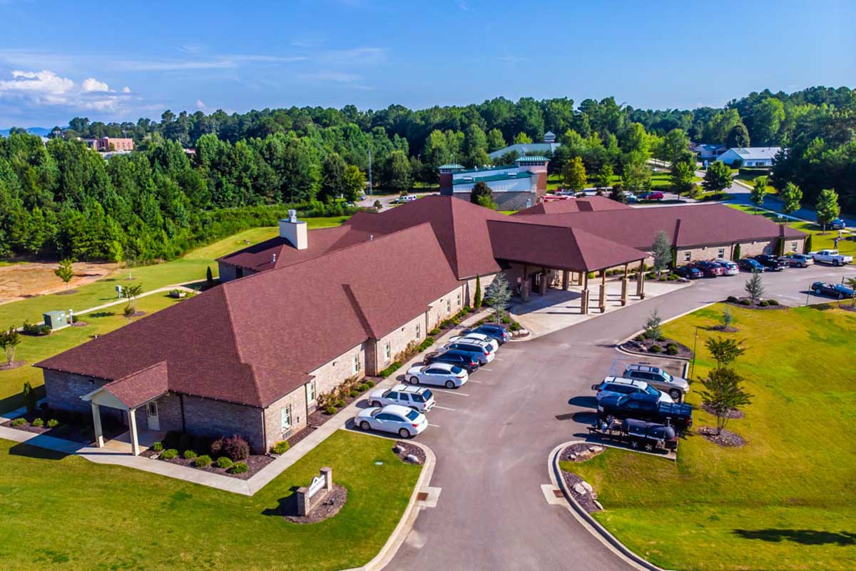 Aerial view of Azalea Estates of Monroe with parking lot