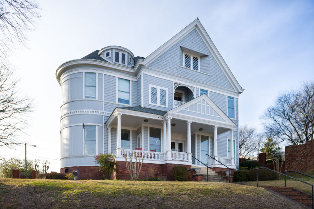 Exterior view of a large Victorian-style building