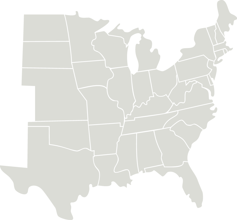 Outline map of the eastern United States