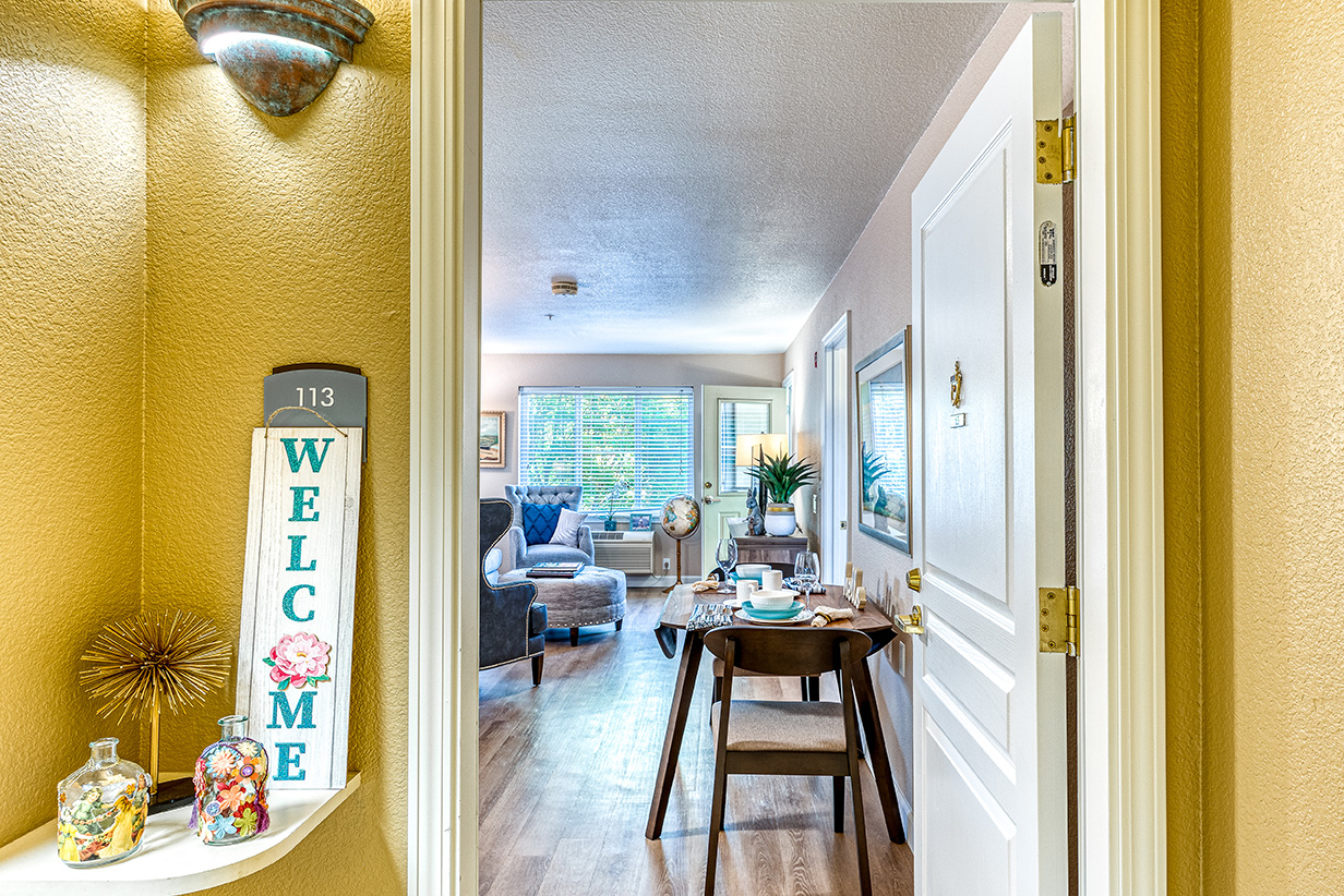 Welcoming view into a resident's living space