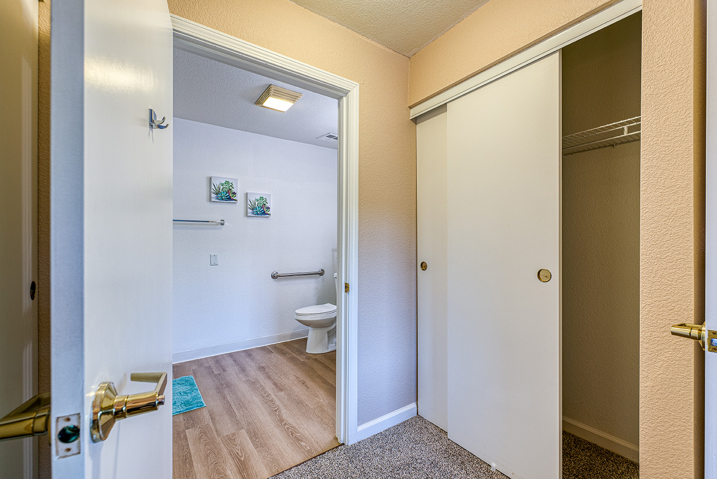 Interior view of a private resident bathroom