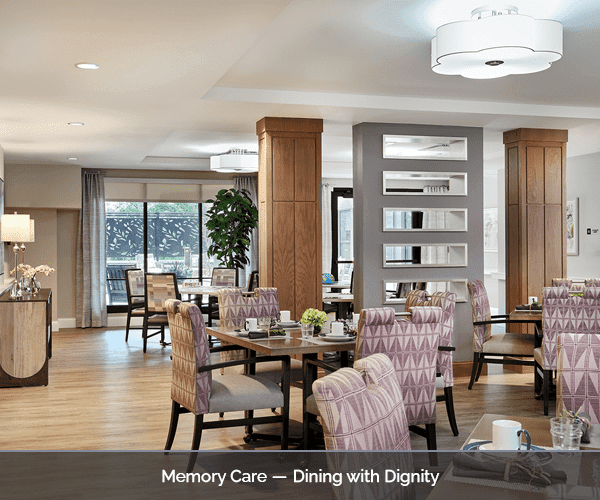 Dining room in the memory care area