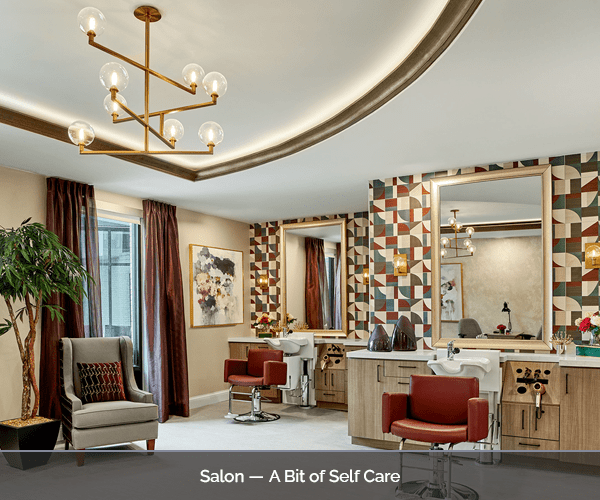 Interior view of a salon at the facility