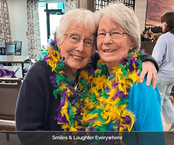 Residents enjoying time together with smiles