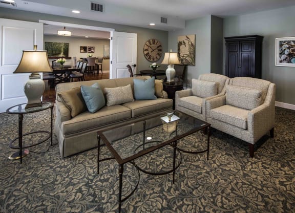 Cozy living area with comfortable seating and decor