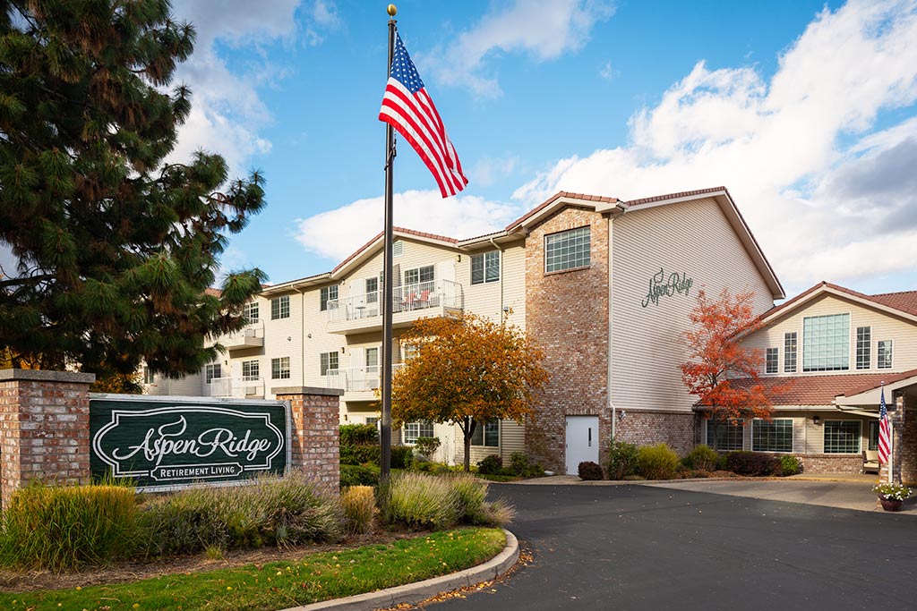 Exterior view of Aspen Ridge Retirement Community