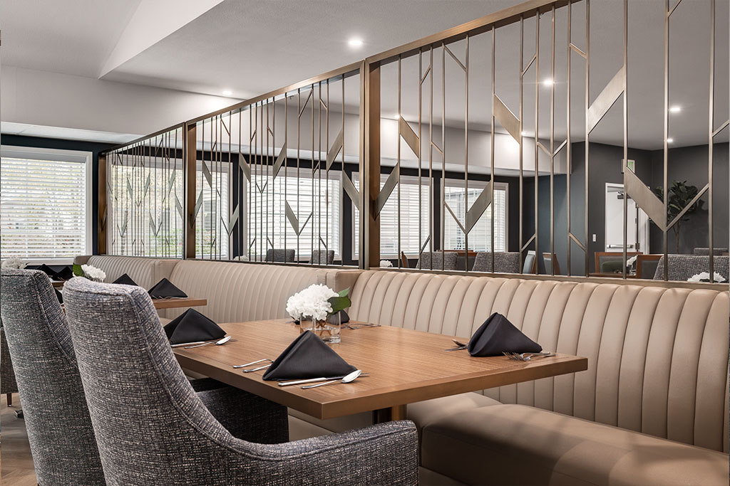 Elegant dining area with modern decor