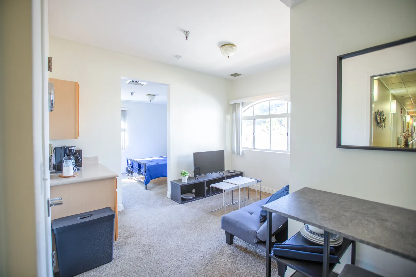 Cozy interior view of a resident room