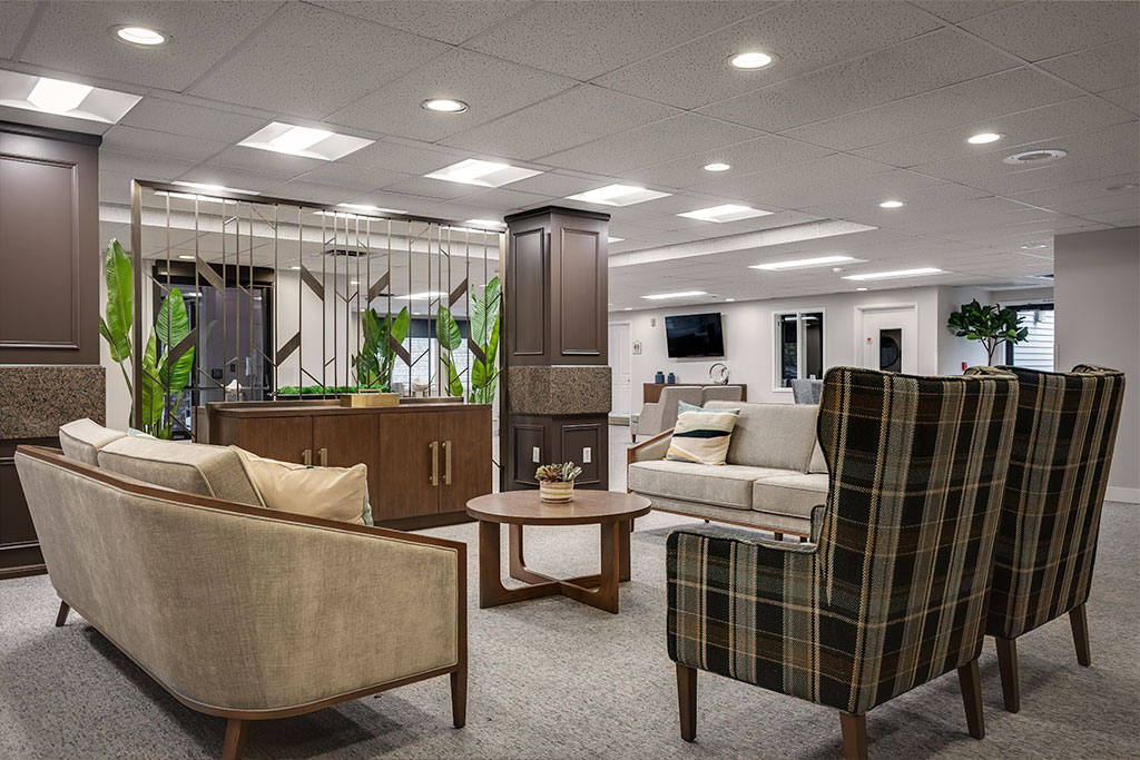 Inviting common area with comfortable seating and decor