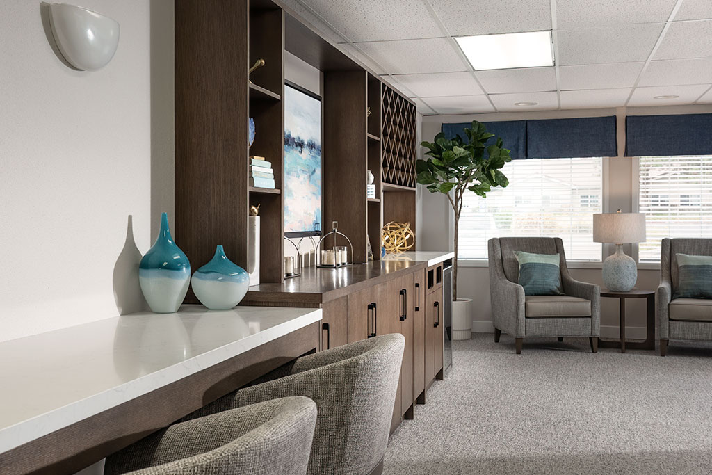 Cozy common area with seating and decor