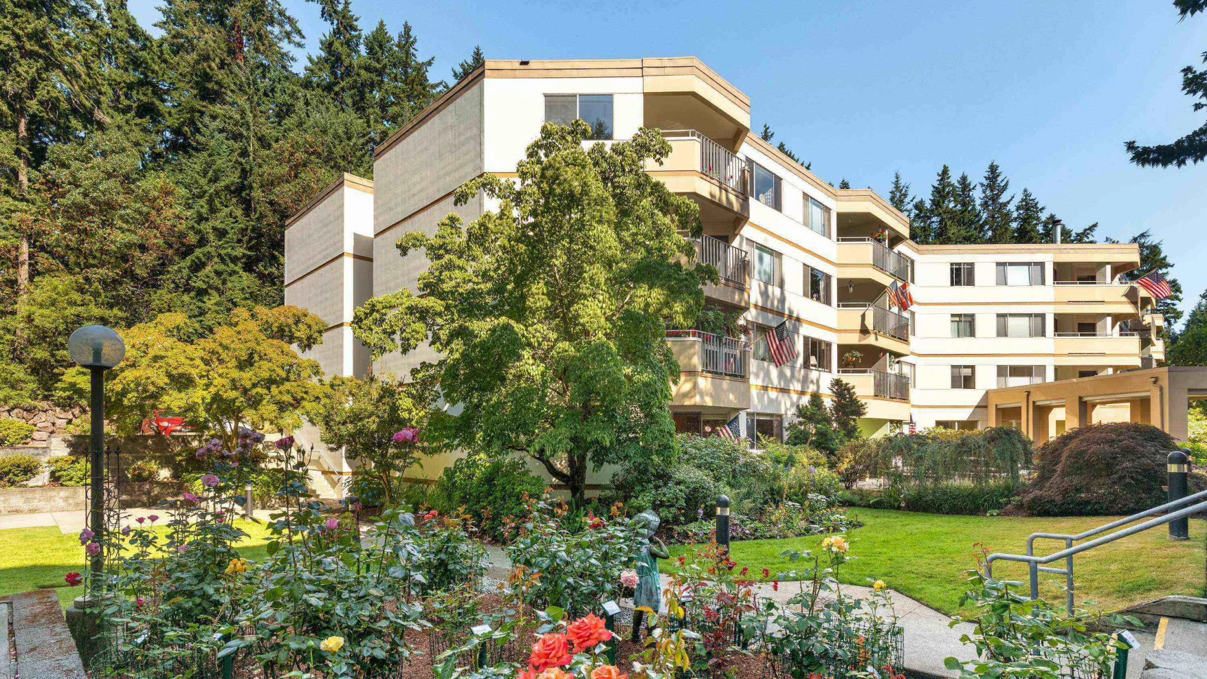 Exterior view of Cristwood assisted living facility