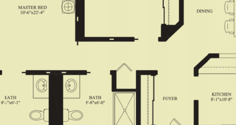 Architectural floor plan with room dimensions and layout