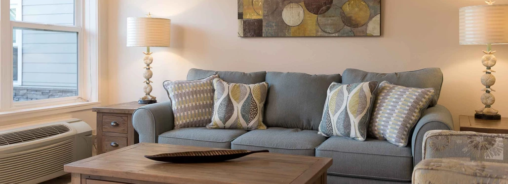 Cozy living room with comfortable seating and decor