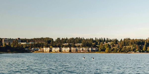 View of the assisted living facility by the water