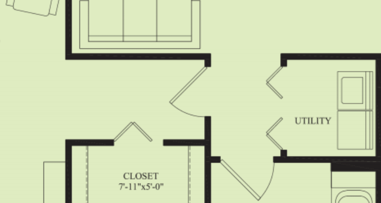 Architectural floor plan with labeled rooms