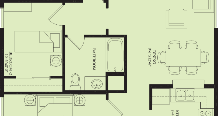 Architectural floor plan with labeled rooms
