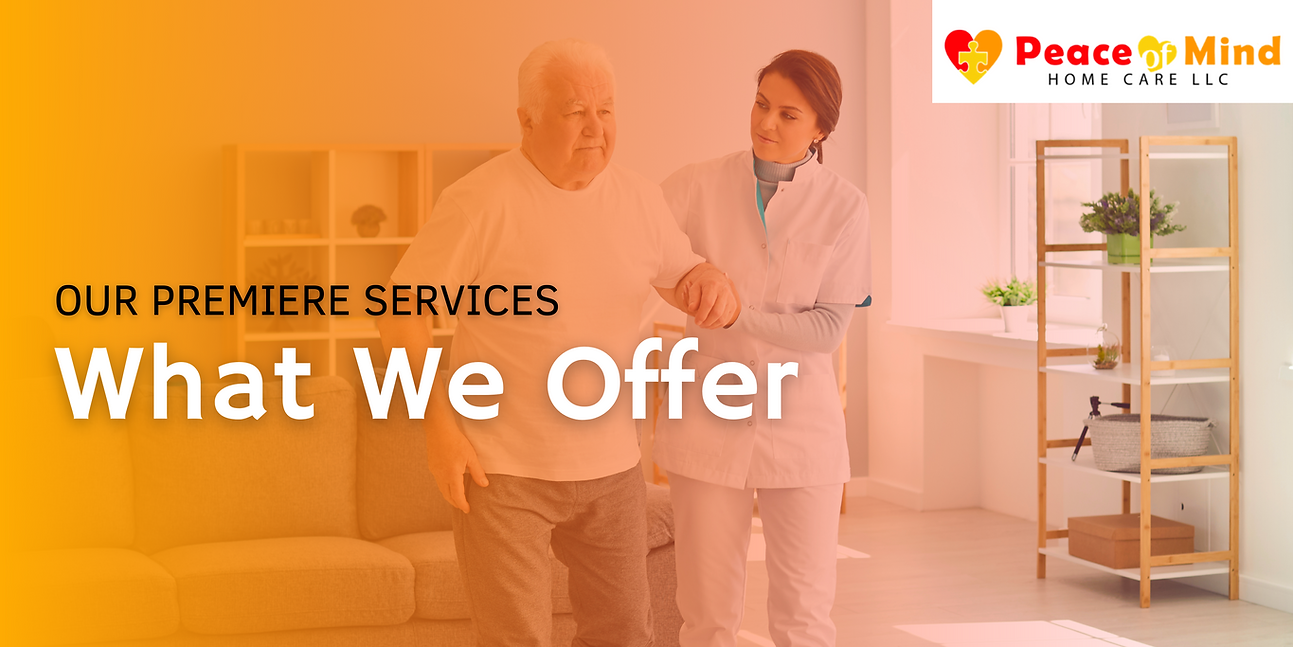 Caregiver assisting an elderly man indoors