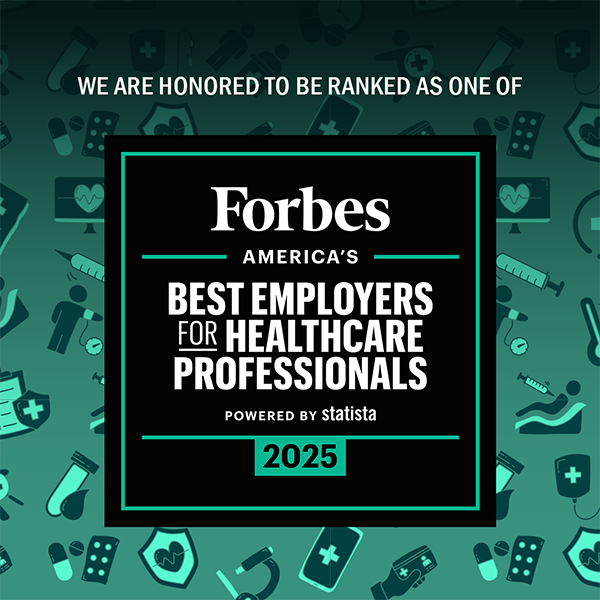 Forbes recognition graphic for healthcare professionals