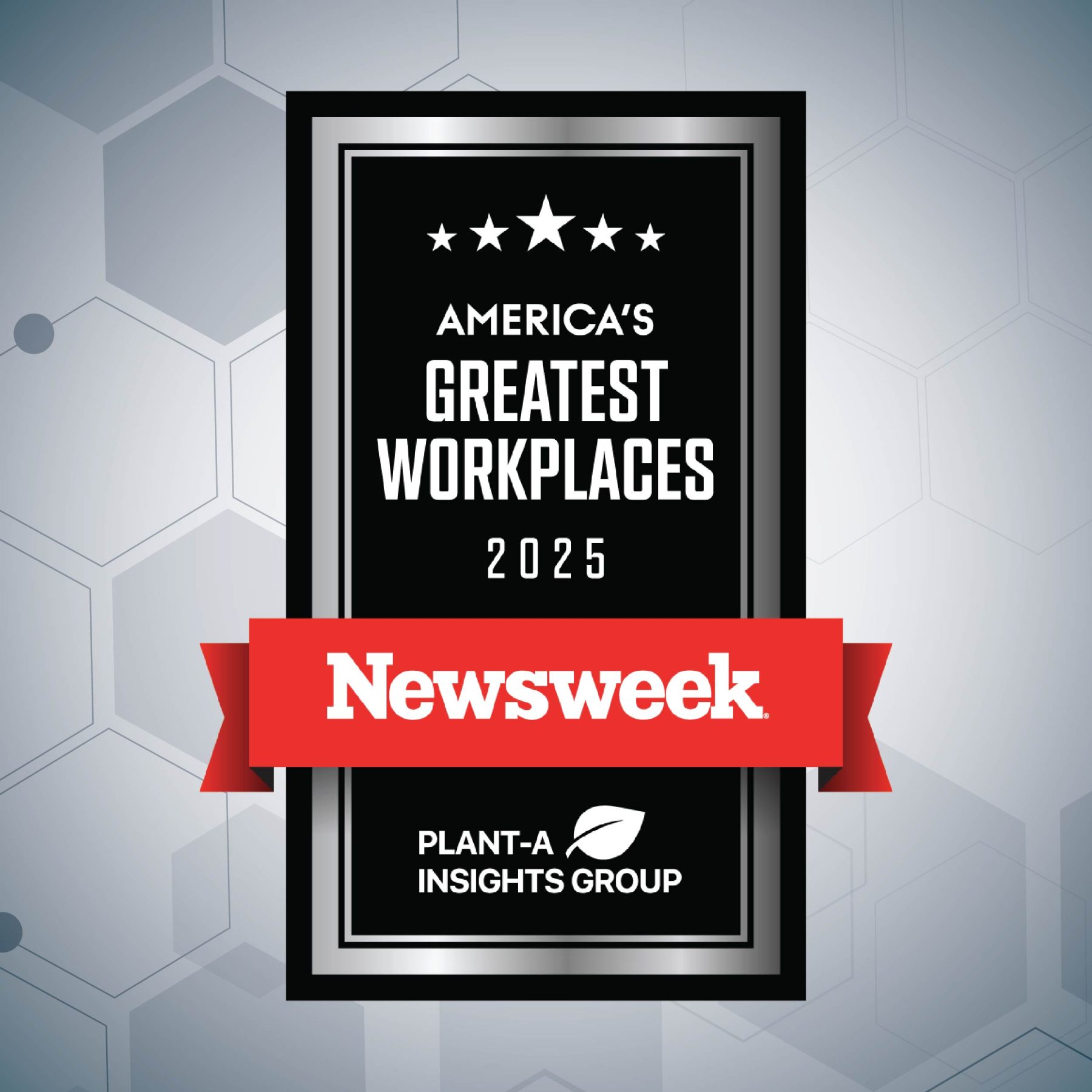 Award recognition graphic for a workplace