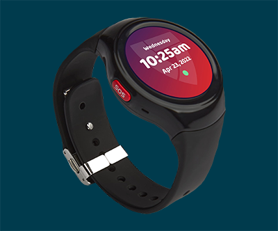 Smartwatch displaying time and date