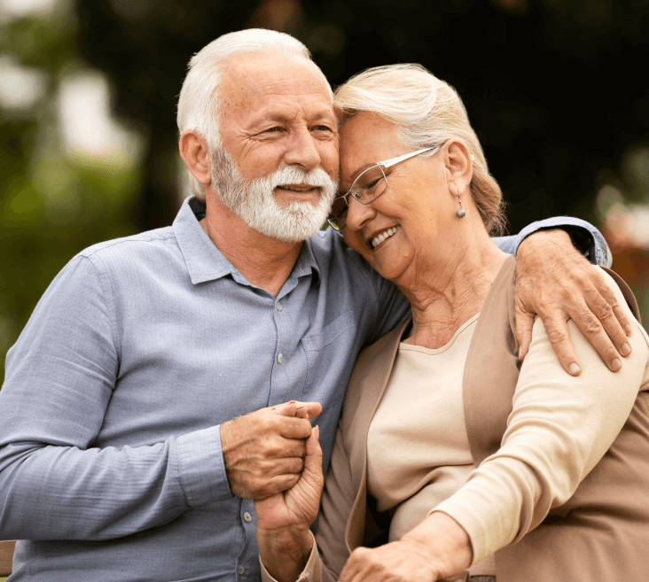 Happy senior couple enjoying time outdoors