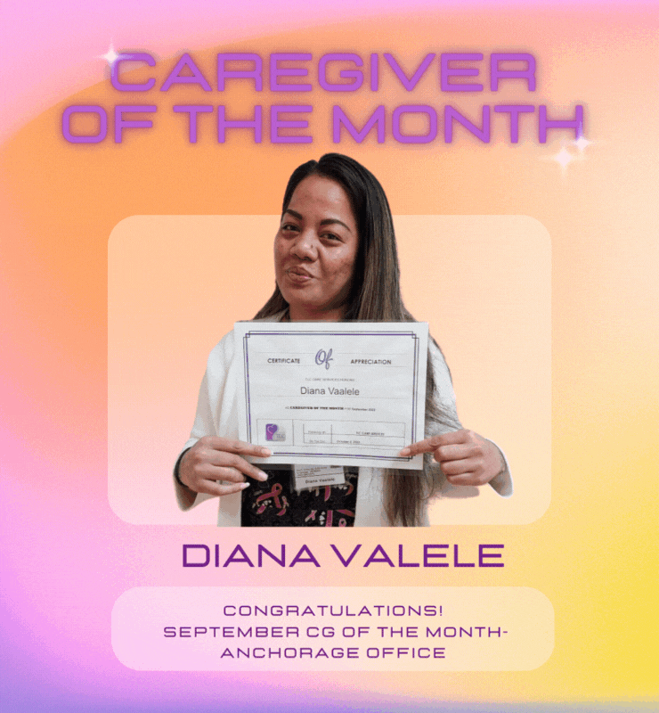 Caregiver of the Month award presentation