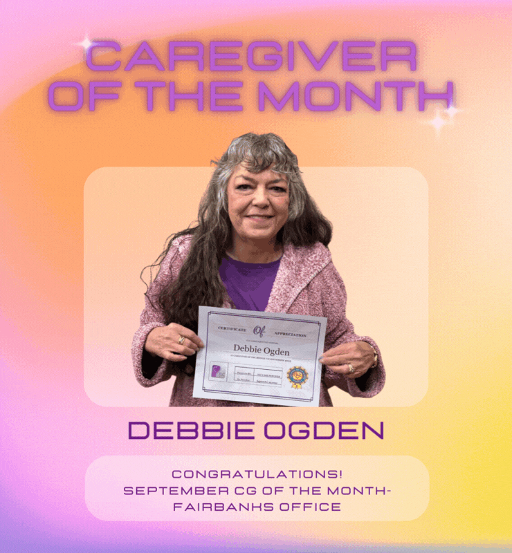 Caregiver of the Month award presentation