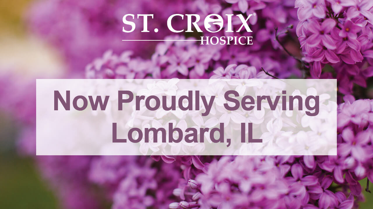 Floral background with facility branding and text