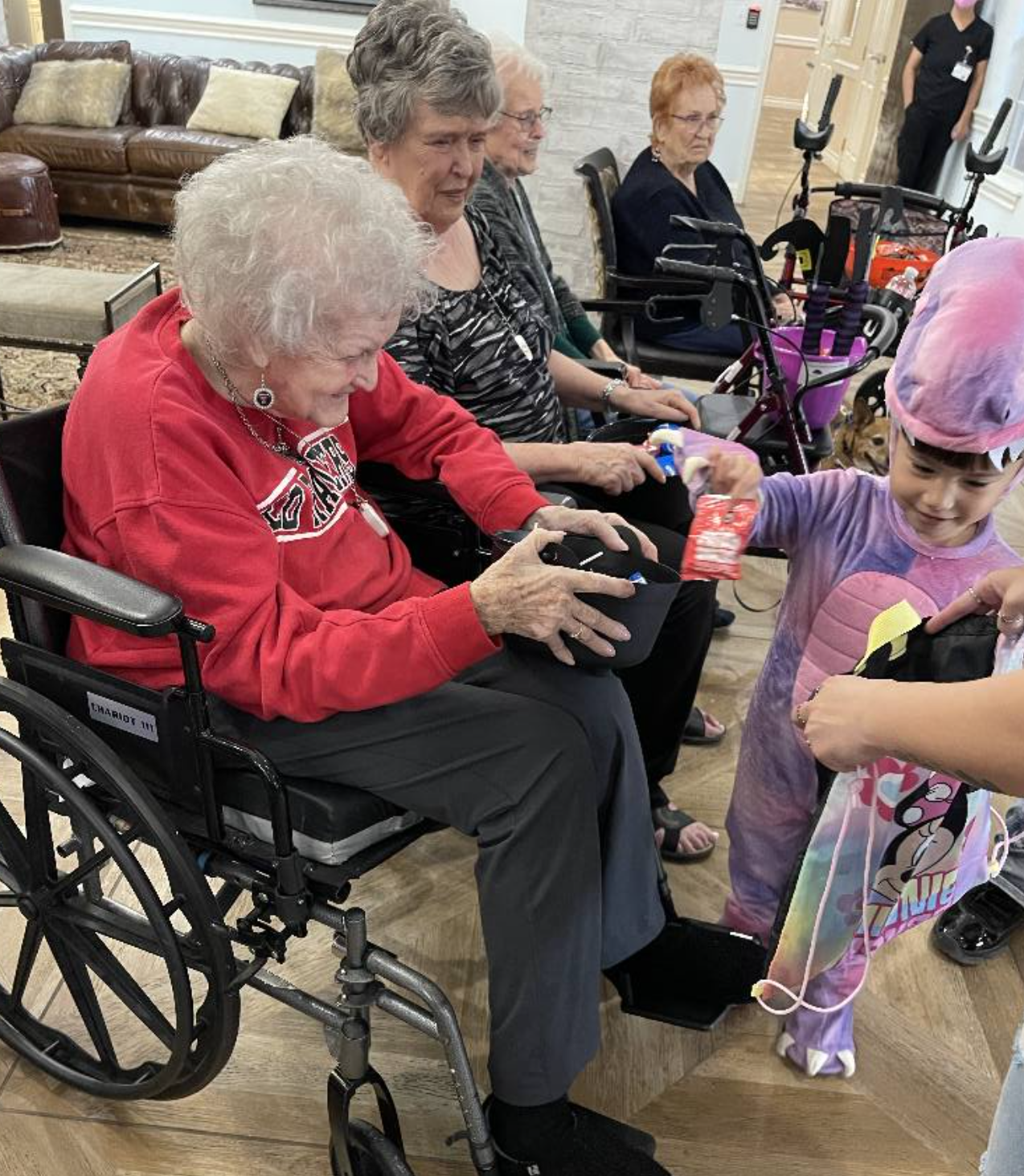 Residents participating in an activity together